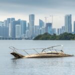 Sunken boat in Biscayne Bay Miami, what not to do in Miami