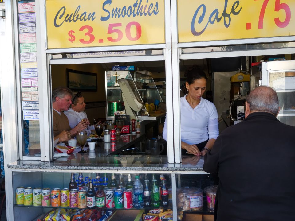 Cuban Coffee bar in Calle Ocho