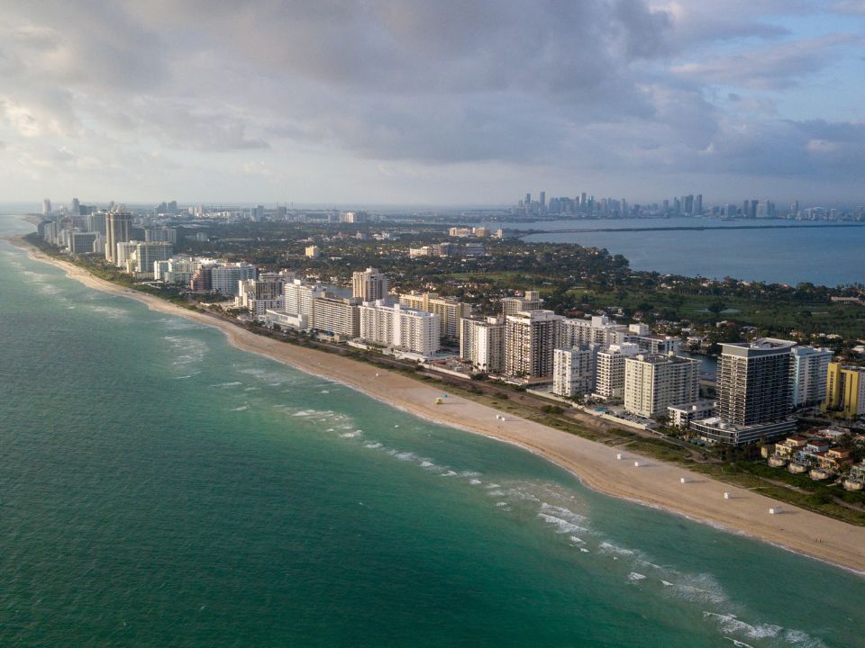 Miami Beach shoreline from above