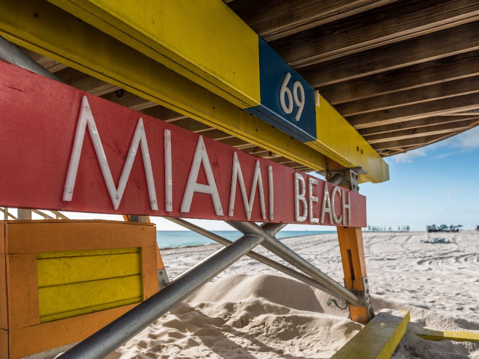 Lifeguard hut on Miami Beach