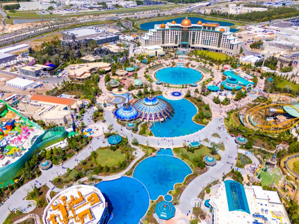 Aerial View of Epic Universe in Orlando