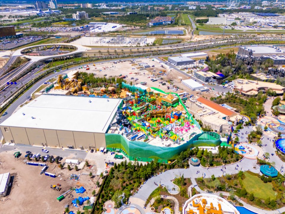 Aerial View of Super Nintendo World at Orlando Epic Universe Universal