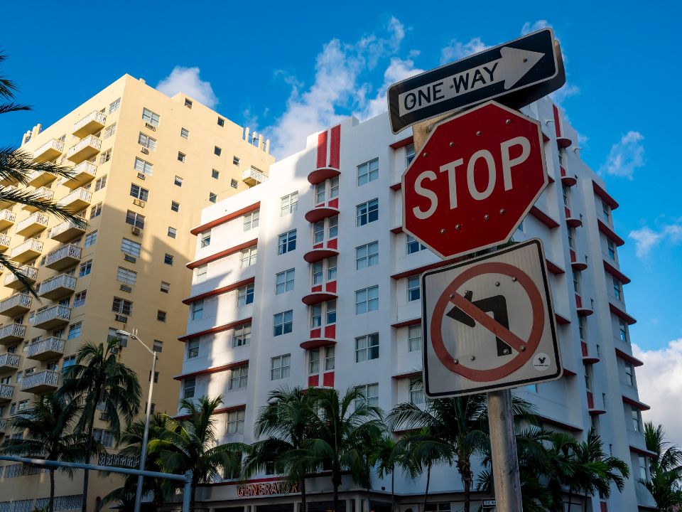 One way sign Miami Beach