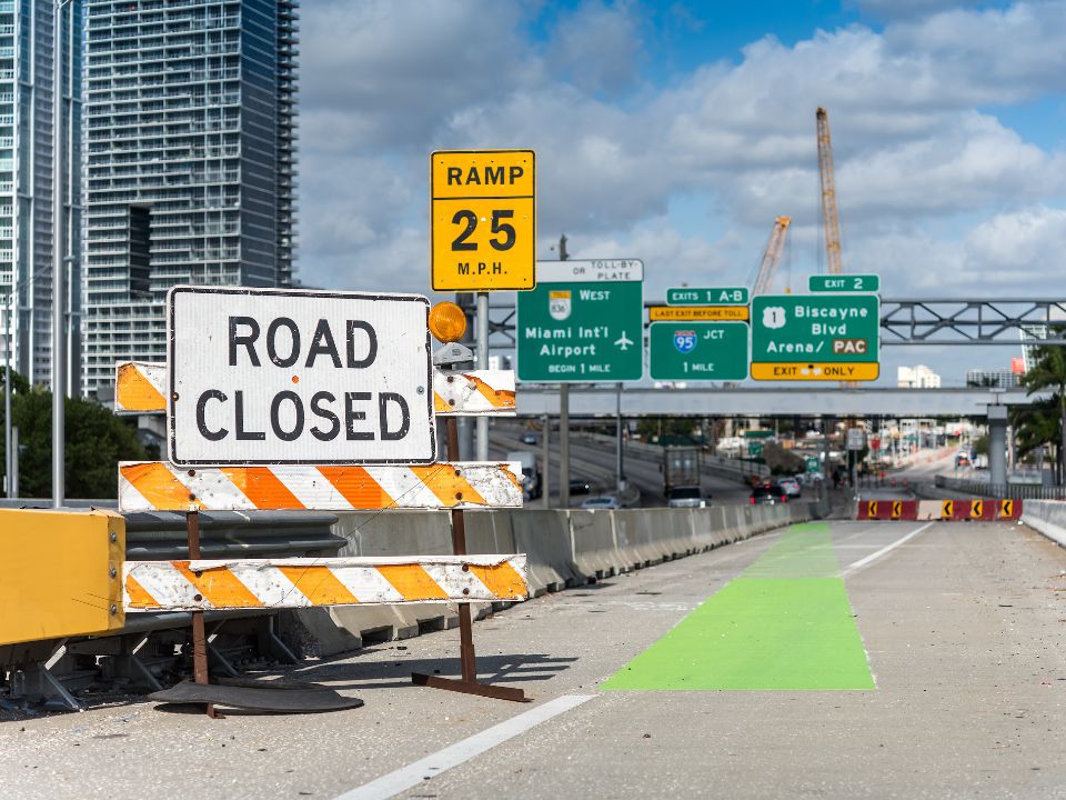 Road Closed Downtown Miami
