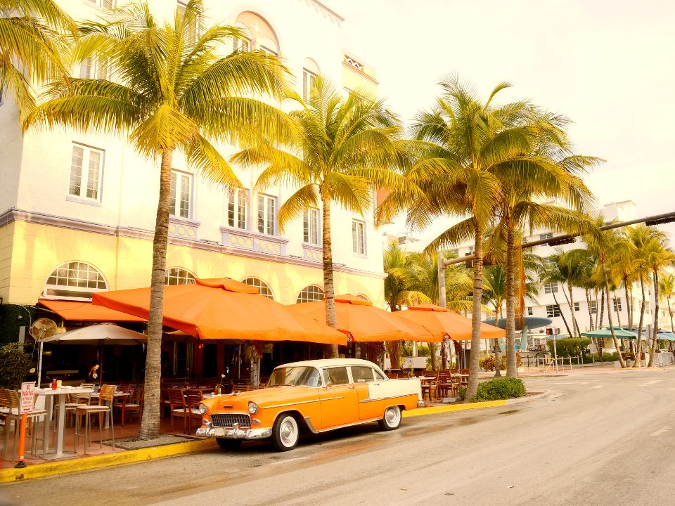 Vintage car Ocean Drive