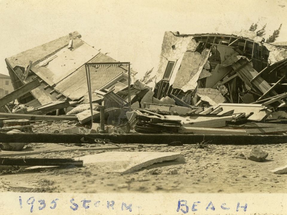 Hollywood Beach destroyed house from 1935 Hurricane