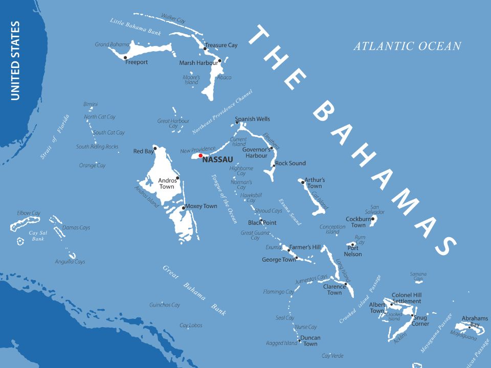 Map of the Bahamas (map by pop_jop/iStockphoto.com)