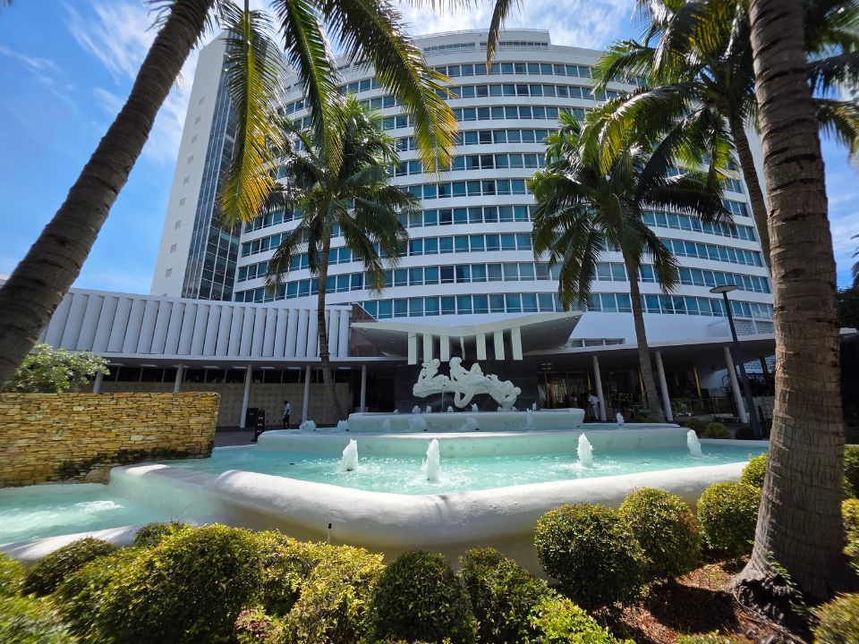 Fountains at the Entrance of the Fountainebleau in Miami Beach