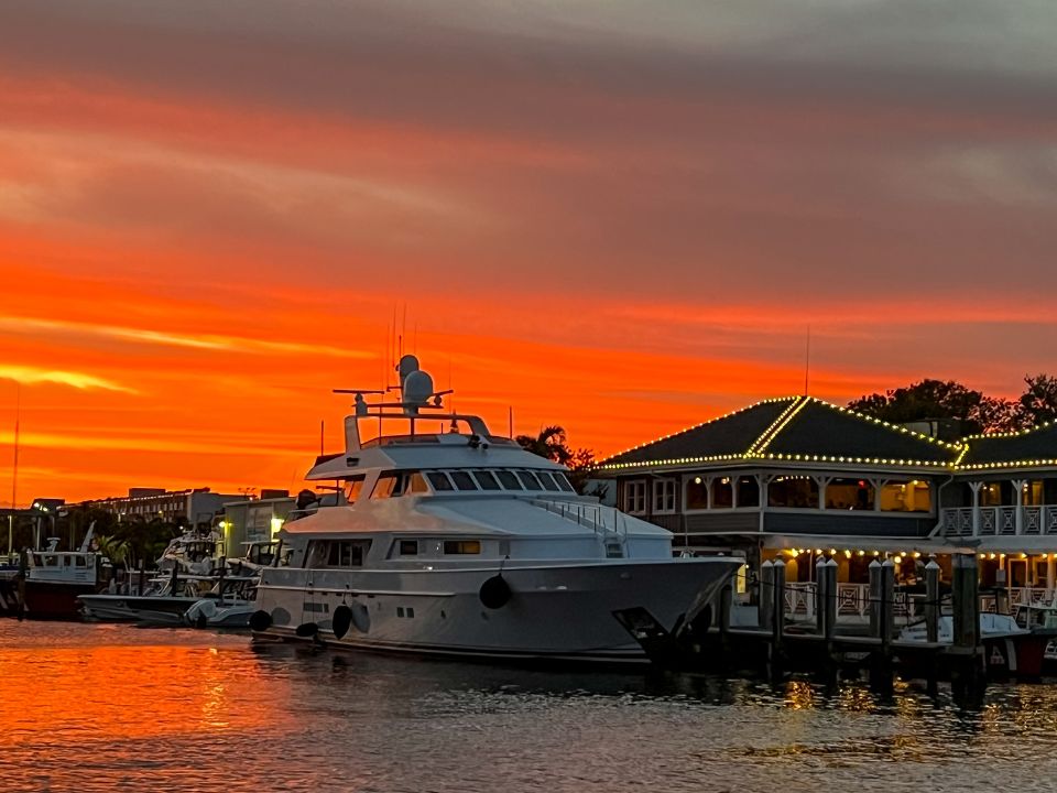 Sunset views from the water along the canals of Fort Lauderdale, Florida
