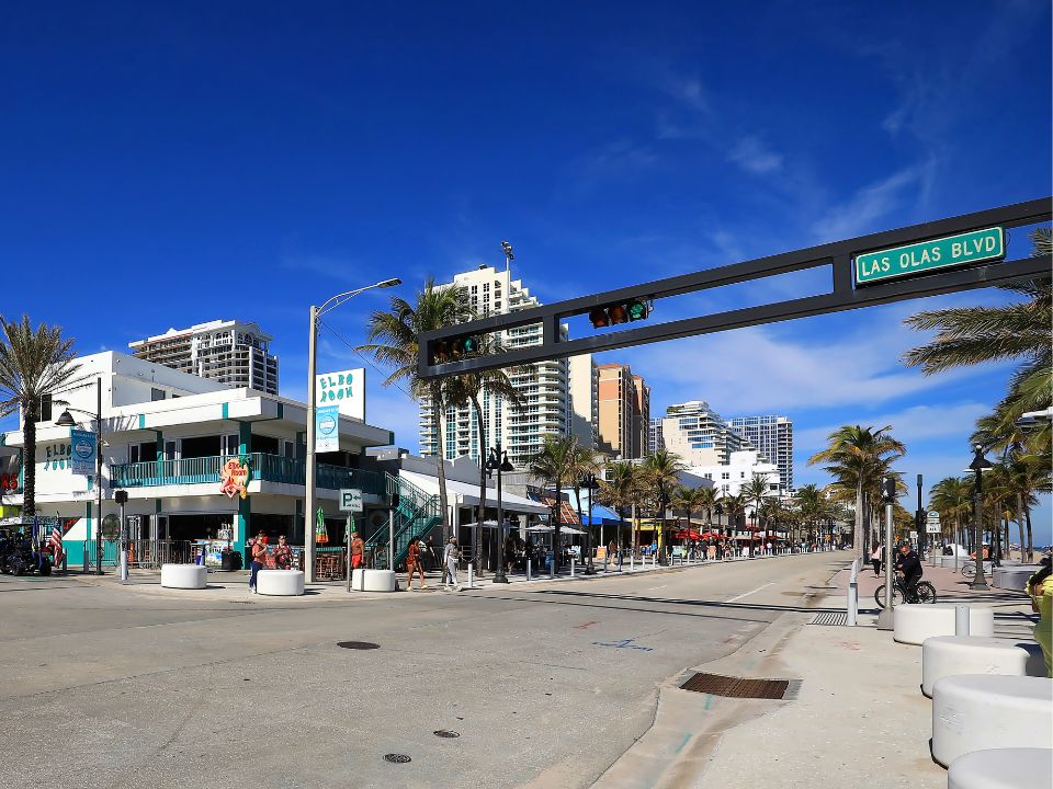 Fort Lauderdale Beach at the intersection of Las Olas Boulevard and A1A