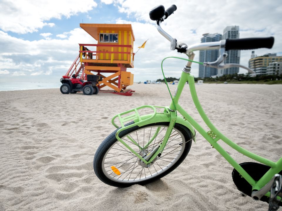 Art Deco bike on South Beach in Miami Beach