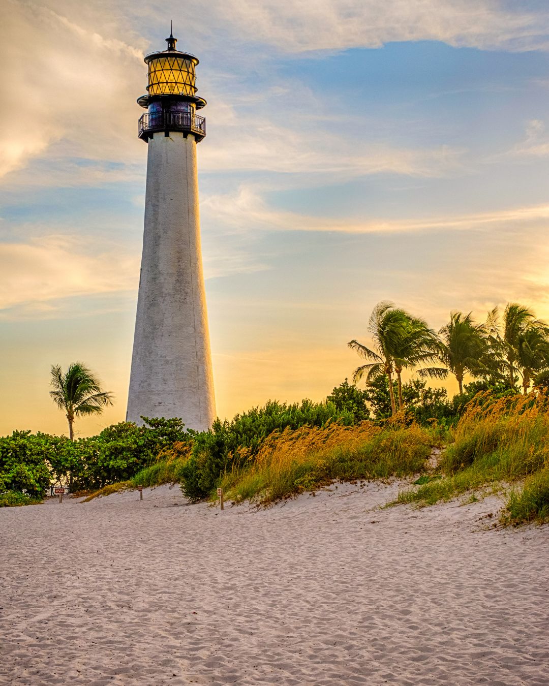 The Cape Florida Lighthouse overlooks Bill Baggs State Park at the south end of Key Biscayne