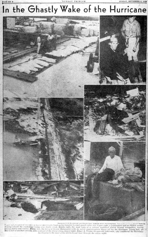 Sunday Tribune Page Titled, "In the Ghastly Wake of the Hurricane (State Archives of Florida)